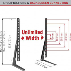 Stand de masa / podea Barkan S40, fix, 32"-70", Negru - Img 3