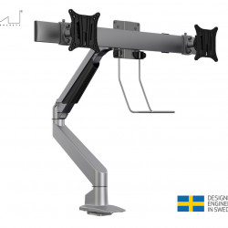 Suport 2 monitoare Gas Lift Multibrackets MB-5938, 15"-28", min.2x1-max.2x5 kg , argintiu