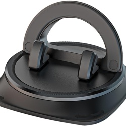 Suport Auto pentru Telefon Rotativ la 360° pe Bord, Montare cu Nano-Gel Anti-Alunecare Fără Blocarea Grilei de Ventilație, Operare cu o Singură Mână, Compatibil Universal cu Smartphone-uri 4–7 Inch, Negru (Black)