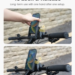 Suport Telefon Bicicletă și Motocicletă Lamicall Camera-Friendly, Clemă Reglabilă Ghidon 15–40 mm, Compatibil Telefoane 4.7–7.0 Inch (Grosime până la 15 mm), Design fără Blocare Cameră Foto, pentru Bicicletă - Img 2