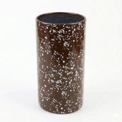Suport Universal pentru Cuțite, Ceramic, Design Modern cu Stropi , Interior cu Peri Flexibili,15 cm Maro