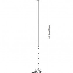 Suport videoproiector de tavan Blackmount CT-PRB-2L, dist. proiector-tavan: 111cm-198cm, alb - Img 3