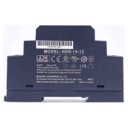 Sursă de Alimentare Ultra-Slim pe Șină DIN MEAN WELL HDR-15-12, 12V 1.25A 15W, Format Compact 1SU, Tensiune Universală 85-264 VAC, Sursă in Comutație pentru Automatizări și Tablouri Electrice