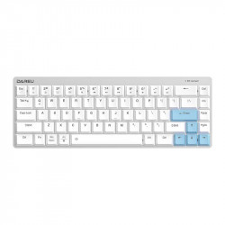 Tastatura mecanica fara fir Dareu EK868 Bluetooth, alb+albastru)