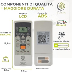 Telecomandă Universală Wellclima WEC-FT2 pentru Aer Condiționat Fujitsu / General / Fuji Electric, 4 Viteze + Silențios, Gata de Utilizare - Img 3