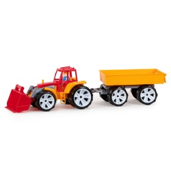 TRACTOR BAMS 4 CU REMORCA ROSU PORTOCALIU - Img 2