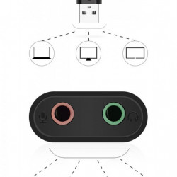 Adaptor Ugreen USB extern cu placa audio de sunet de 3,5 jack 15cm - Img 2