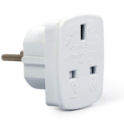 ADAPTOR UK GEMBIRD, Socket UK, conectare prin Schuko (T), 7.5 A, fara protectie, alb, "A-AC-UKEU-001" (timbru verde 0.18 lei)