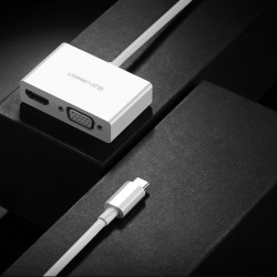 Adaptor video Ugreen USB Type C - HDMI / VGA white (MM123) - Img 3