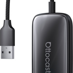 Adaptor Wireless Auto Ottocast All-in-One CarPlay & Android, Play2Video Pro, dispozitiv de streaming auto Plug & Play, Negru