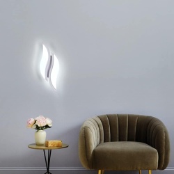 Aplice LED de Perete pentru Interior 12W, Alb Rece 6500K, 1350 Lumeni, Lungime 29 cm, Design Modern din Aluminiu și Acril, Clasa Energetică E (Alb) - Img 8