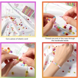 Ață Elastică pentru Brățări, 1 mm × 100 m, Design Curcubeu / Multicolor, Material TPE și Nailon, Ideală pentru Bijuterii DIY și Crafting - Img 5