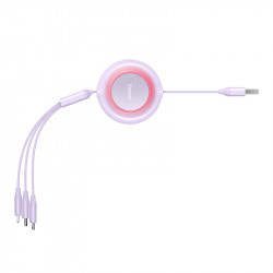 Baseus Bright Mirror 2, cablu USB 3 in 1 3 in 1 pentru micro USB / USB-C / Lightning 3,5 A 1,1 m (Violet) - Img 2
