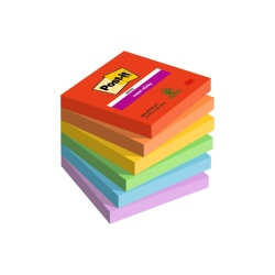 Blocnotes autoadeziv, 3M POSTIT, 76x76 mm, 6x90 coli, Multicolor