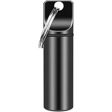 Breloc din aluminiu tip cutie pentru pastile, Typec, negru