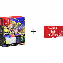 Bundle Consola Nintendo Switch OLED - Splatoon 3 Edition + Card de memorie SanDisk micro SDXC pentru Nintendo Switch