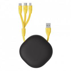 Cablu 3 in 1 Baseus Let''s go Little Reunion USB - micro USB / Lightning / USB Typ C cable 3 A 80 cm gray (CAMLT-TYGY)
