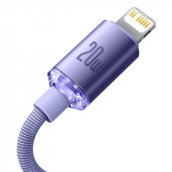 Cablu Baseus Crystal Shine USB-C la Lightning, 20W, PD, 1,2 m (violet) - Img 4