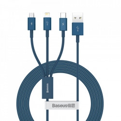 Cablu Baseus Superior Cable USB - Lightning / micro USB / USB Type 3,5 A 1,5m Blue (CAMLTYS-03)