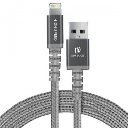Cablu date Dux Ducis K-one , Lightning pentru iPhone certificat MFI , 5V , 2.4A , 1m , gri