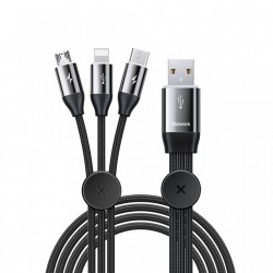 Cablu de date 3 in 1 , Baseus USB - micro USB / Lightning / USB Type C 3.5A 1m black (CAMLT-FX01)