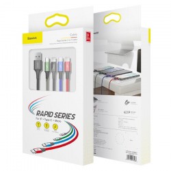 Cablu de date 4 in 1 , Baseus 2x Lightning / USB Type C / micro USB , 3.5A , 1.2M , negru - Img 5