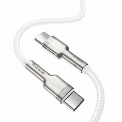 Cablu de date Baseus Cafule Metal USB Tip C - USB Tip C 100 W (20 V / 5 A) 2 m alb (CATJK-D02) - Img 2