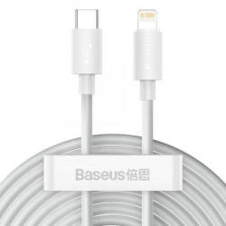 Cablu de date Baseus Simple Wisdom USB-C la Lightning PD 20W (2 buc / set) 1,5 m alb