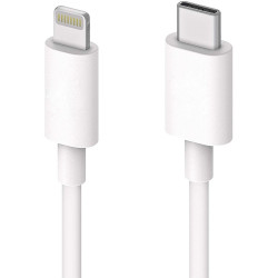 Cablu de date si incarcare USB Type C la Lightning, 1m, alb, bulk