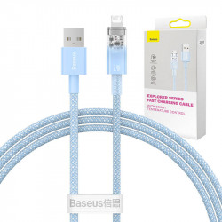 Cablu de incarcare rapida Baseus Explorer USB la Lightning 2.4A 1M (albastru)