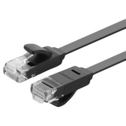 Cablu de retea plat UGREEN Ethernet RJ45, Cat.6, UTP, 1 m (negru)