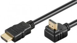 Cablu HDMI 2.0, tata tata cu o mufa cotita 90 grade, 1m