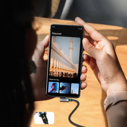 Cablu inclinat Ugreen 90° USB C - USB 2.0 480Mbps 3A 3m negru (US176) - Img 4
