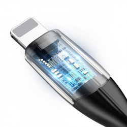 Cablu lightning Baseus cu lampa LED 1m 2,4A (rosu) - Img 3