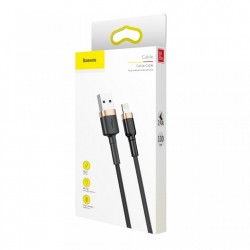 Cablu Lightning pentru iPhone, QC3.0 , 2.4A , 1M, BASEUS Cafule Durable Nylon, negru+auriu - Img 8