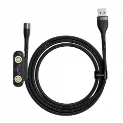 Cablu magnetic Baseus Zinc 3in1 USB - Lightning / USB Type C / micro USB (charging 5 A / data 480 Mbps) 1 m black-gray (CA1T3-BG1)