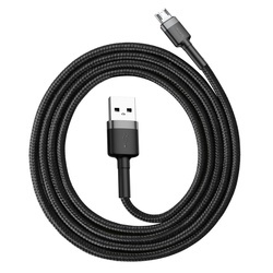 Cablu micro USB QC3.0 1.5A , 2M, BASEUS Cafule Durable Nylon, negru - Img 2