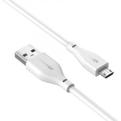 Cablu pentru incarcare si transfer de date BlitzWolf AmpCore II BW-MC10, USB/Micro-USB, 2.4A, 30cm, Alb - Img 2