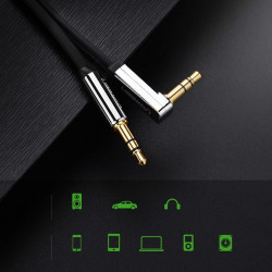 Cablu plat Ugreen Cablu audio AUX 3,5 mm mini mufă 1m argintiu (10597) - Img 3