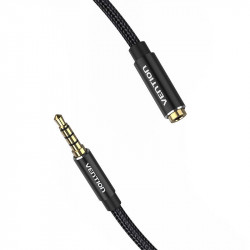 Cablu prelungitor audio TRRS 3,5 mm tata la 3,5 mm mama 1 m Vention BHCBF negru - Img 3