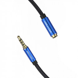 Cablu prelungitor audio TRRS 3,5 mm tata la 3,5 mm mama 5 m Vention BHCLJ albastru - Img 3