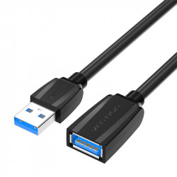 Cablu prelungitor USB 3.0, USB tata la USB mama, 1 m (negru)