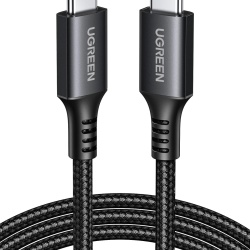 Cablu Ugreen USB-C la USB-C, PowerDelivery Fast Charging, 1m, Negru/Gri