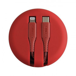 Cablu UNIQ MFI Halo cu cablu retractabil USB-C la Lightning 18W 1.2m - rosu - Img 5