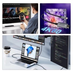 Cablu USB-C - HDMI 4K 60Hz Wozinsky WCCH-01 1,8 m - Negru - Img 2