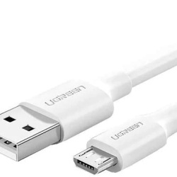 Cablu USB-Micro, UGREEN, QC 3.0 2.4A 1.5m, alb
