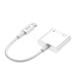 Cablu Vipfan L10 Lightning la Lightning + mini mufa 3,5 mm AUX, 10 cm - Img 3