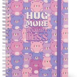 Caiet Mecanic A5 cu Spirilă Legami Design Teddy Bear, Liniatură 7 mm, 160 Pagini, Hârtie Certificată FSC, Include Set Stickere și Închidere Elastică, 15 x 21 cm - Img 2