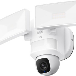 Camera supraveghere eufy Floodlight E30, Wireless, 2K HD, Supraveghere 360, 2.4 GHz Wi-Fi, Alb