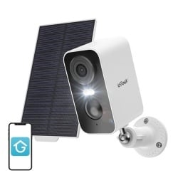 Camera WiFi wireless pentru exterior ieGeek ZS-GX3S 3MP, alba, cu panou solar